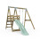 Rebo Premium Single Garden Swing with Deck for Kids - Flex Mint Green 4