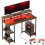 Homcom HOMCOM Computer Desk Reversible Home Office Desk with Storage Rustic Brown 8