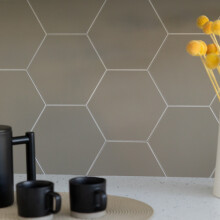 WallPops Luxury Self Adhesive Vinyl Wall Tiles HEXAGON BEIGE - Pack Of 9 Tiles (0.23sqm)