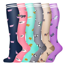 (6 Pairs Set t#, L/XL) Compression Socks Bundle Set for Sports & Yoga - Long Calf High Socks with Progressive Compression, Muscle Support & Athletic Recovery - Unisex