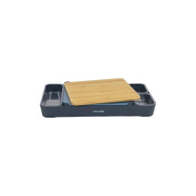 CALITEK Chopping Board Set 1 Bamboo and 1 BPA Free Cutting Board Blue