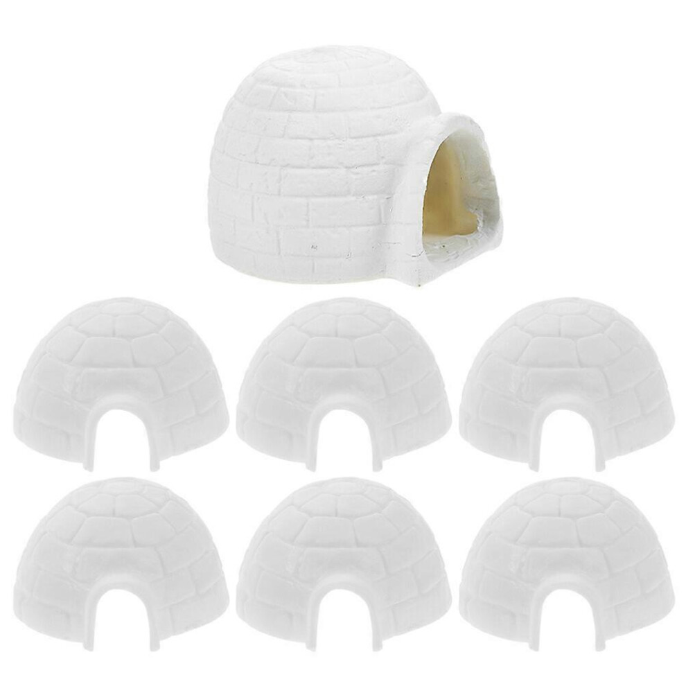 Kricely (As Show, One Size) 7Pccs Simulated Decor Children Ice House Toy Polar Model Figurine Polar Cognitive Teaching Model