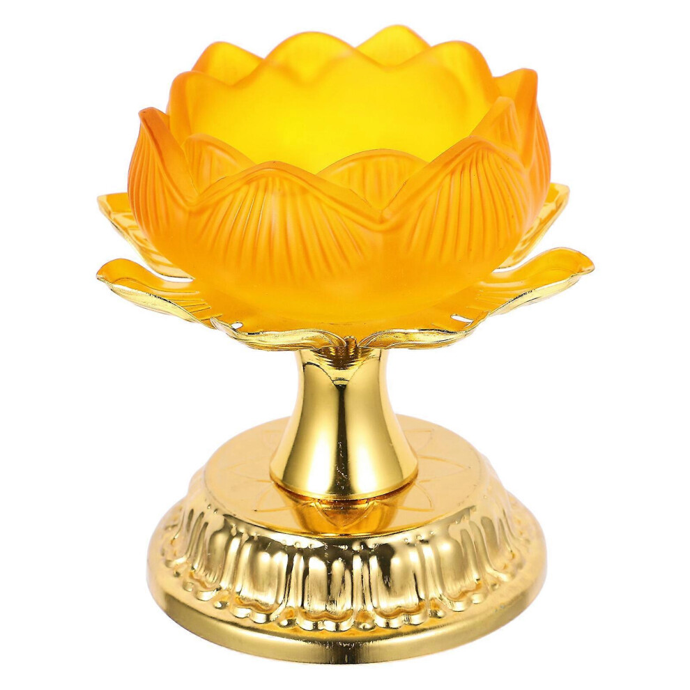 Kricely (As Show, One Size) Lotus Tea Holder Candle Holder Tea Candle Stand Table Centerpiece Butter Lamp Holder Light