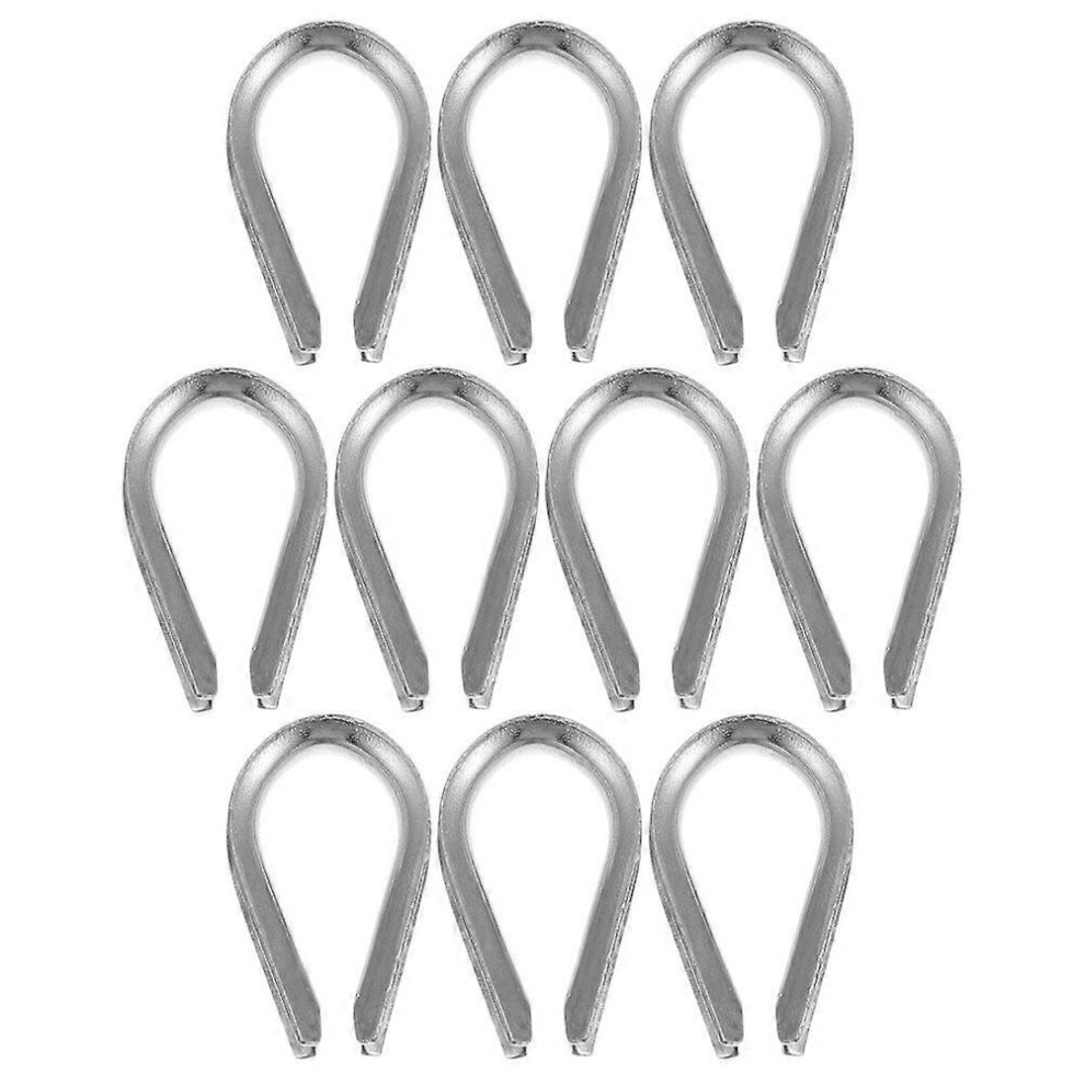 Kricely (As Show, One Size) 10Pcs Wire Rope Thimble Stainless Steel Cable Thimbles Rigging Wire Thimbles