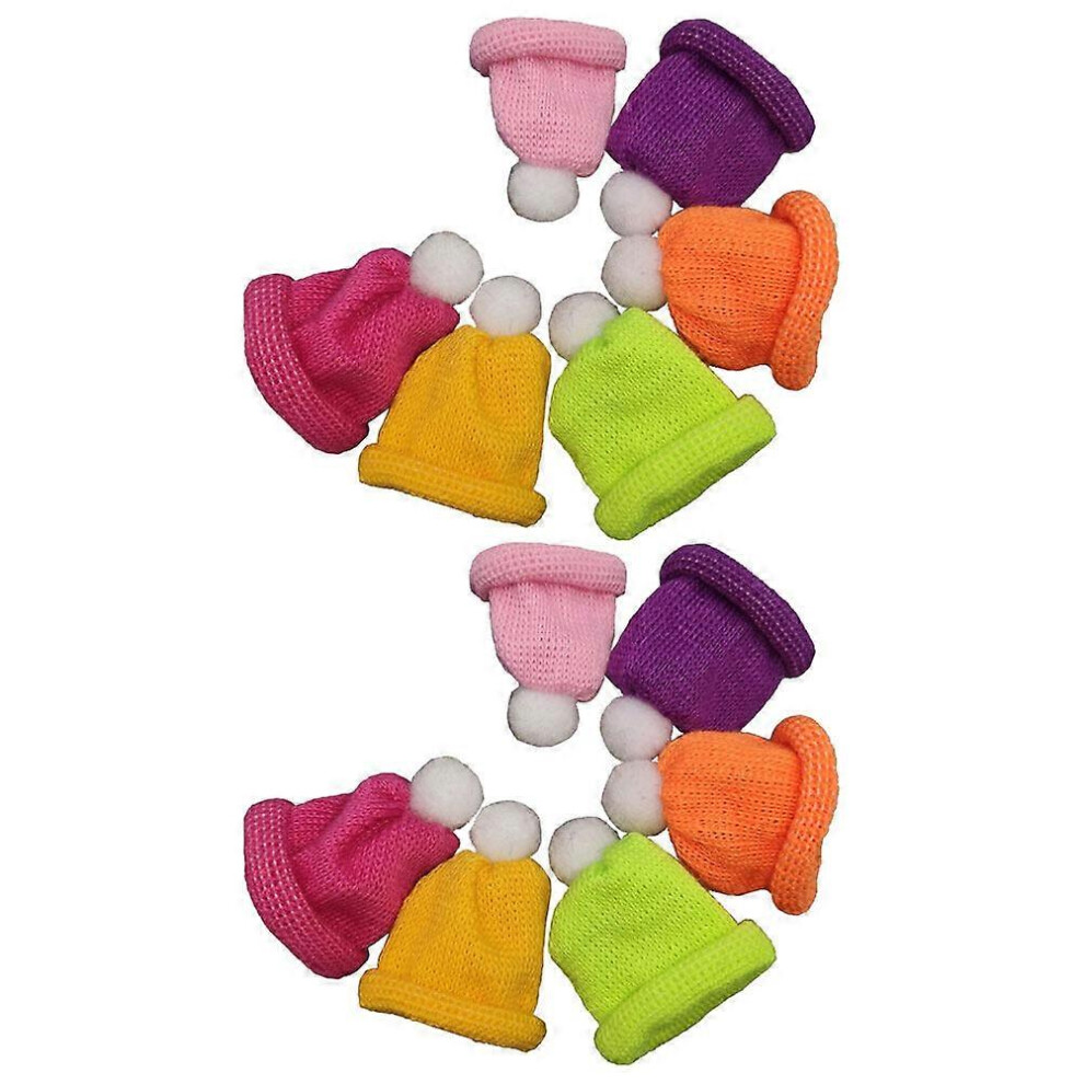 Photos - Garden & Outdoor Decoration  12pcs Christmas Knit Hat Decorative Doll Christmas Hat Wine Bottle Topper Mini Knitting Caps(As show, One size)
