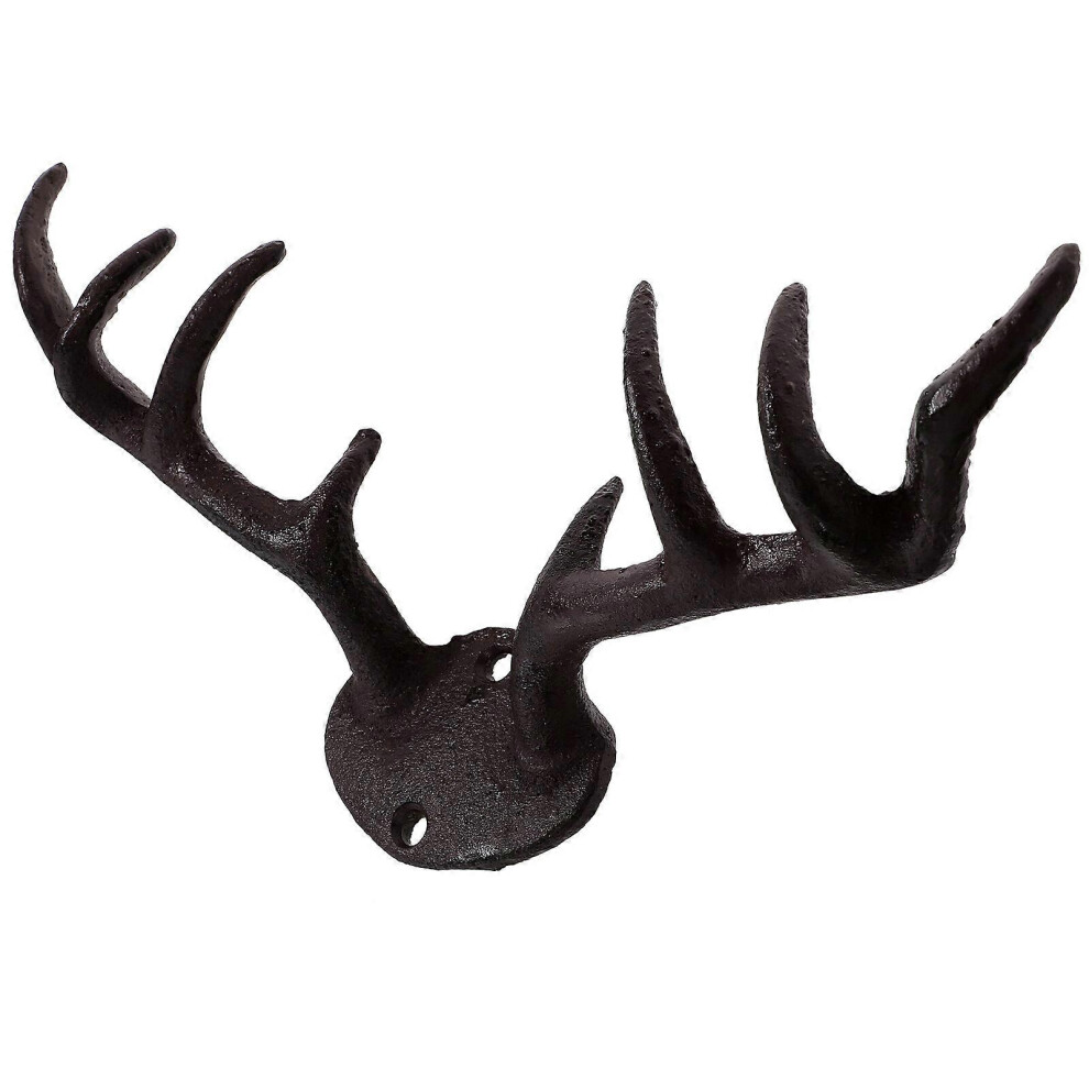 Kricely (As Show, One Size) Antler Hook Vintage Rustic Cat Iron Antler Wall Mounted Coat Hook Towel Hanger Key Holder