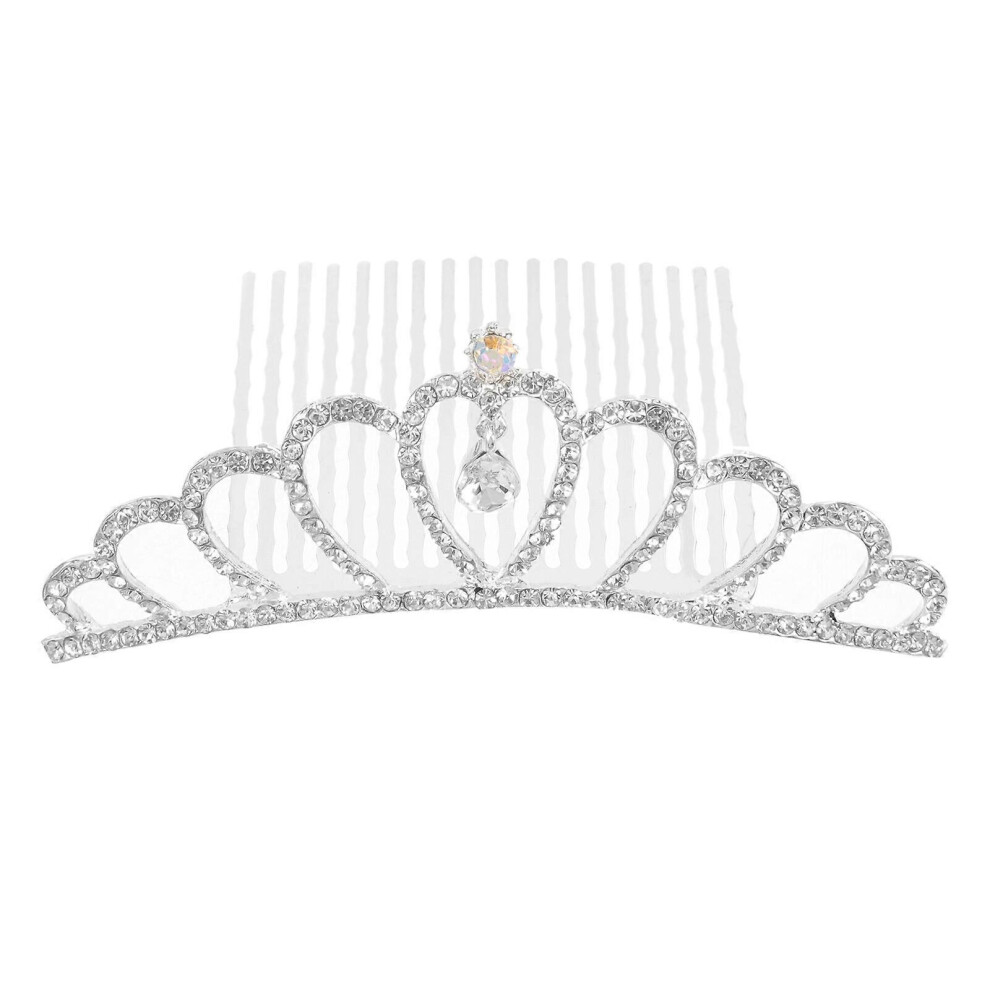 Kricely (As Show, One Size) Crown Hair Comb Rhinestone Crown Wedding Crown Party Crown Decorative Crown For Little Girl