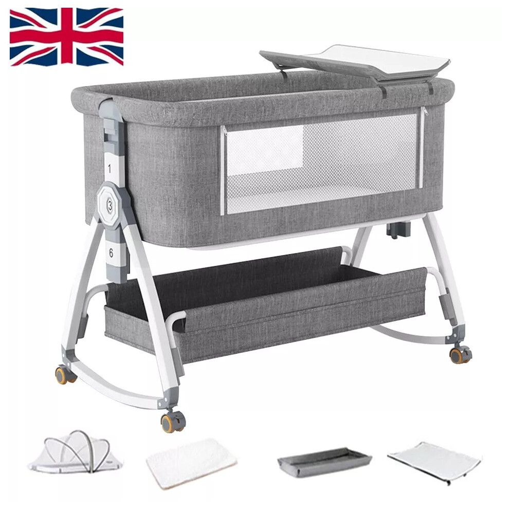 Baby Bedside Crib Sleeper Bassinet Safe Co-Sleeping Storage Bag Easy Install Nursery Bedside Cots
