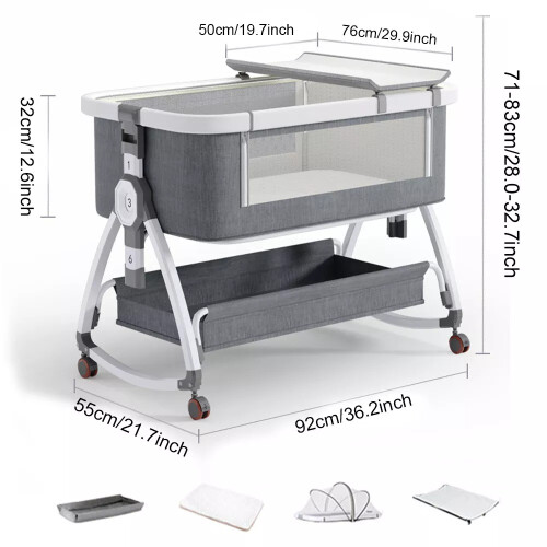 Baby Bedside Crib Sleeper Bassinet Safe Co-Sleeping Storage Bag Easy install 1