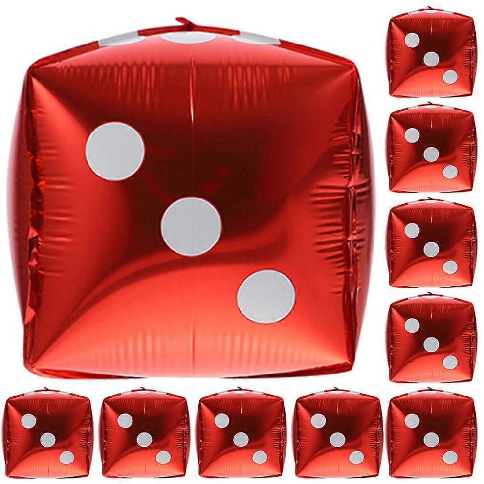 Kricely (As Show, One Size) 20Pcs Party Dice Balloon Festival Aluminum Foil Cube Dice Balloon Theme Party Balloon Decorations