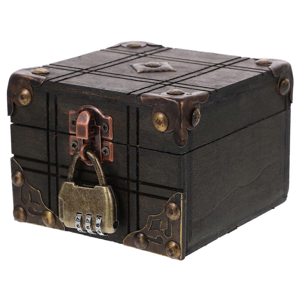 Kricely (As Show, One Size) Wooden Vintage Trinket Box Jewelry Storage Box Retro Treasure Box Treasure Jewelry Chest