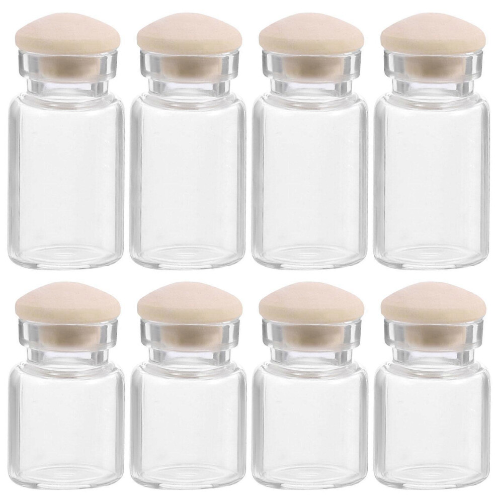 Kricely (As Show, One Size) 8Pcs Miniature Food Jar Dollhouse Glass Bottle Mini Simulation Glass Candy Jar Scene Candy Bottles Model