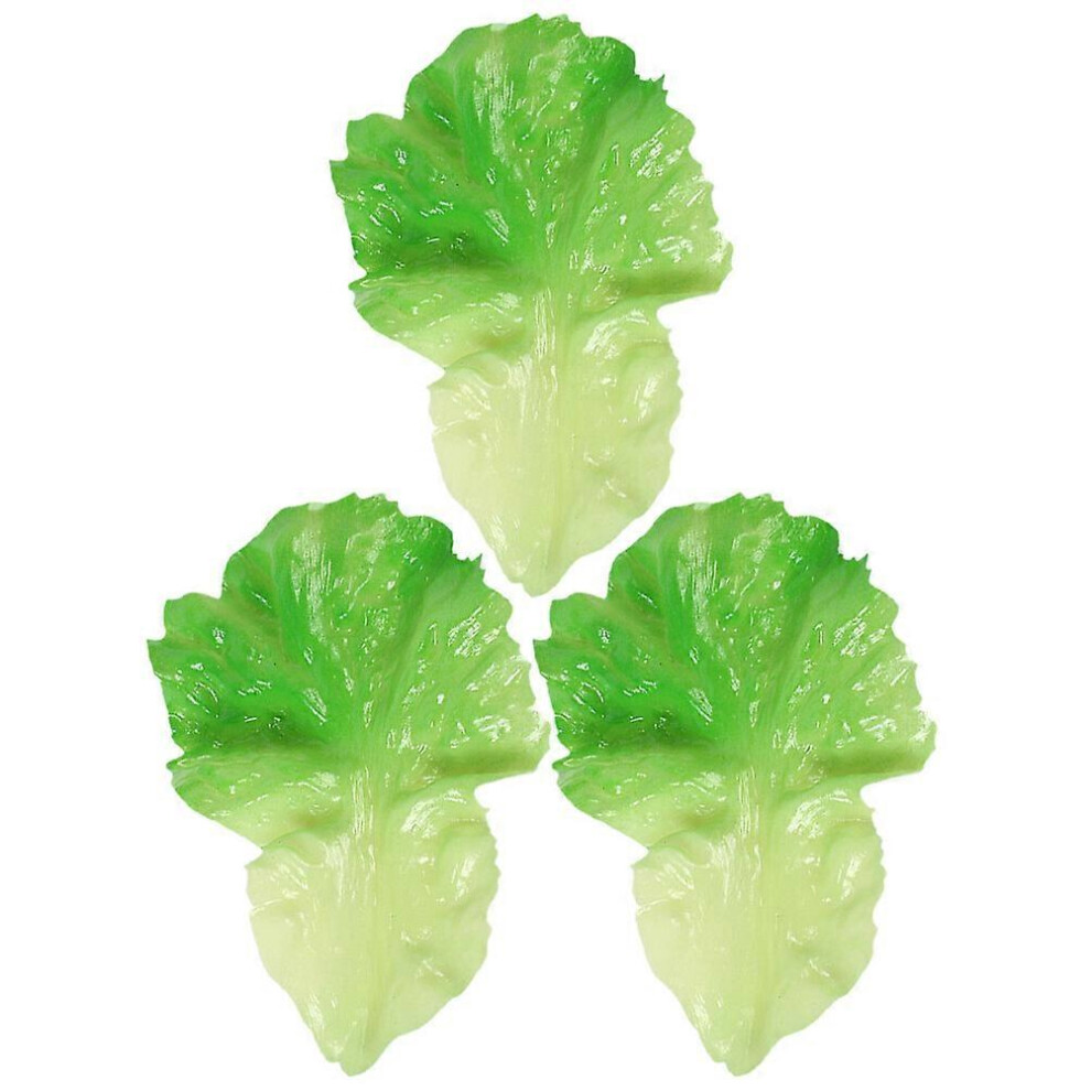 Kricely (As Show, One Size) 3Pcs Lifelike Lettuce Leaf Adornment Vegetable Leaf Model Simulated Vegetable Decor