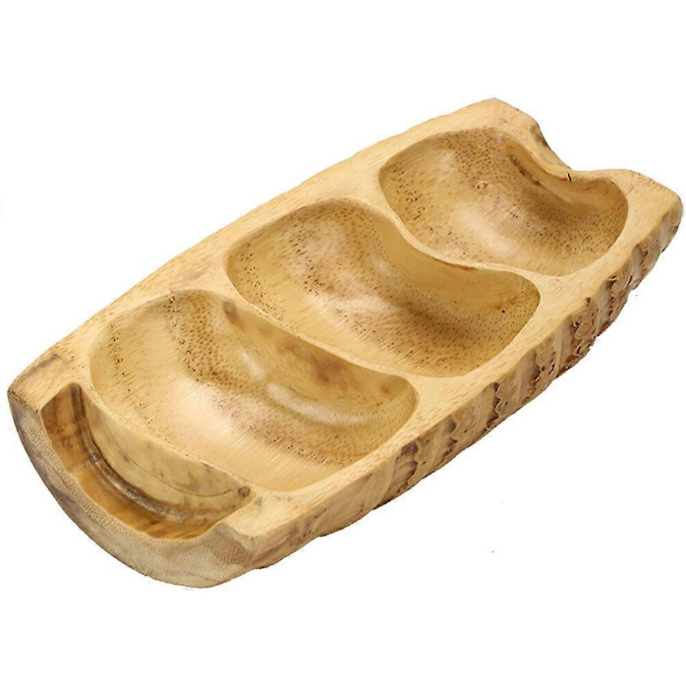 Kricely (As Show, One Size) Bamboo Dessert Platter Tray Dish Snack Serving Tray Dried Fruit Plate Dessert Tray