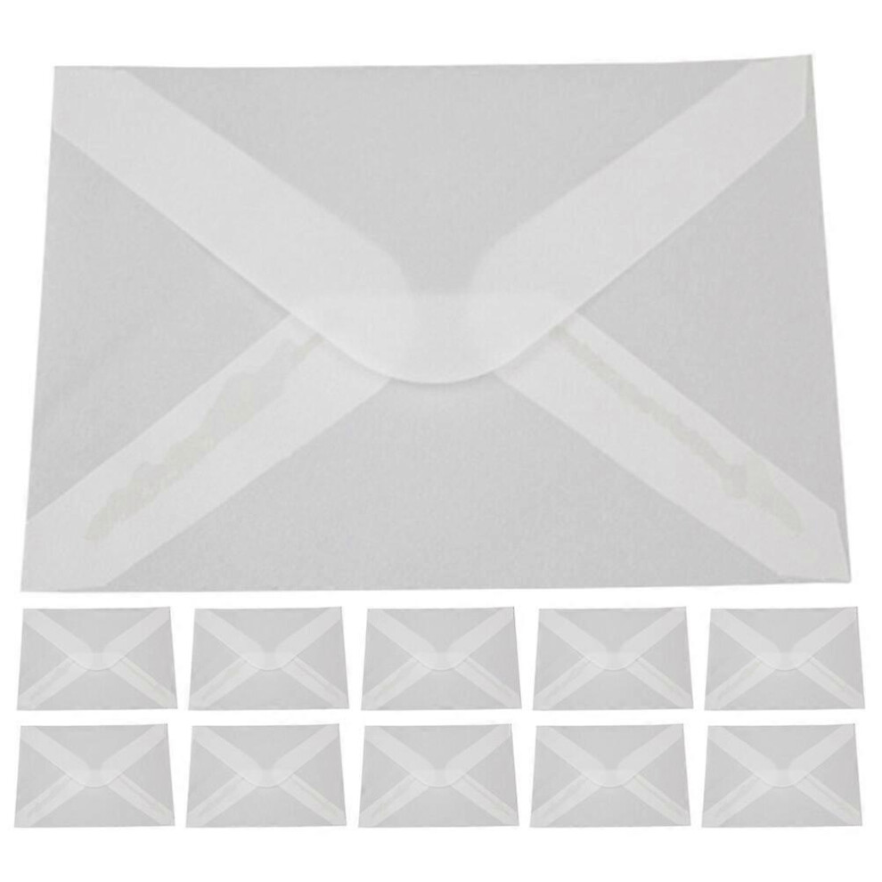 Kricely (As Show, One Size) 50Pcs Translucent Letter Envelopes Party Blank Envelopes Portable Envelopes For Invitation