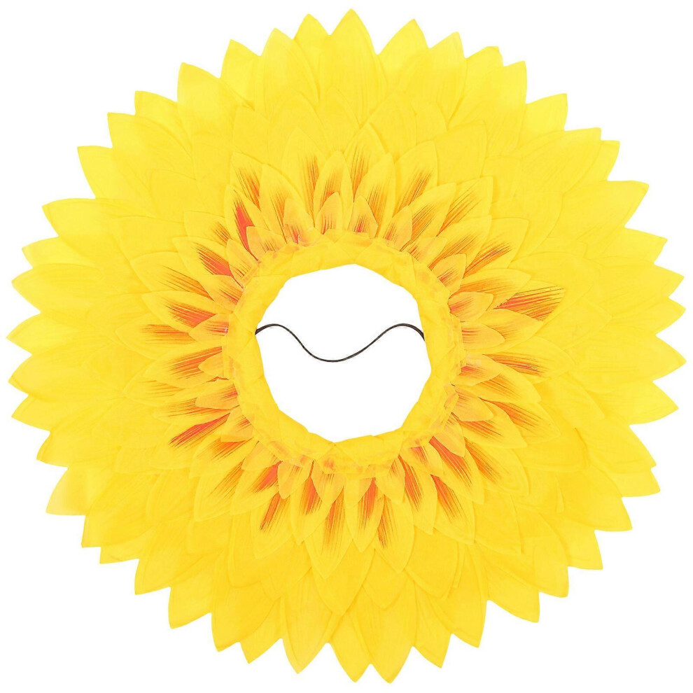 Kricely (As Show, One Size) Creative Sun Flower Headgear Head Cover Lovely Sunflower Face Cover Kindergarten Sports Games Props Accessory For Decor Use (70Cm,