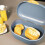 CALITEK Bread Bin with Bamboo Feet Carbon Steel Blue 4