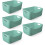 KEPLIN 5 Pack Plastic Studio Storage Basket, Portable Container Boxes with Handles, Teal 1
