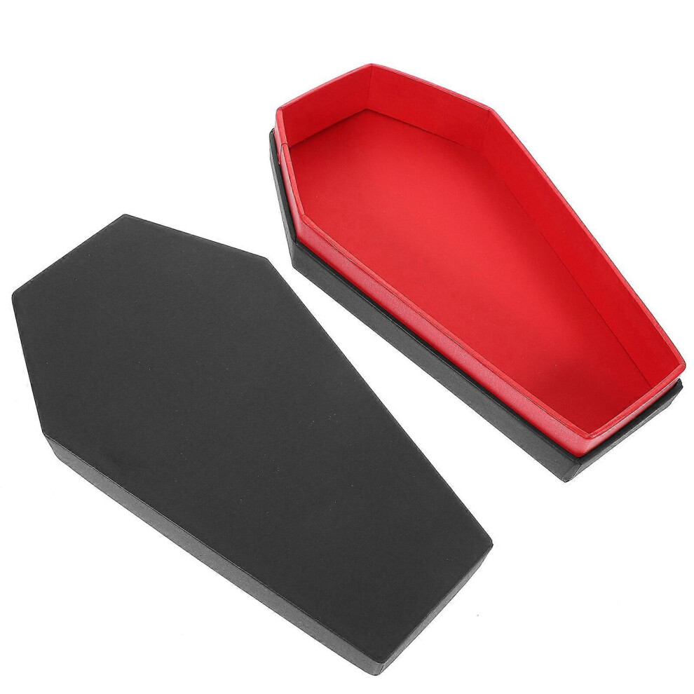 Kricely (As Show, One Size) Halloween Coffin Box Spooky Gothic Gift Box Coffin Shaped Box Small Coffin Box For Jewelry