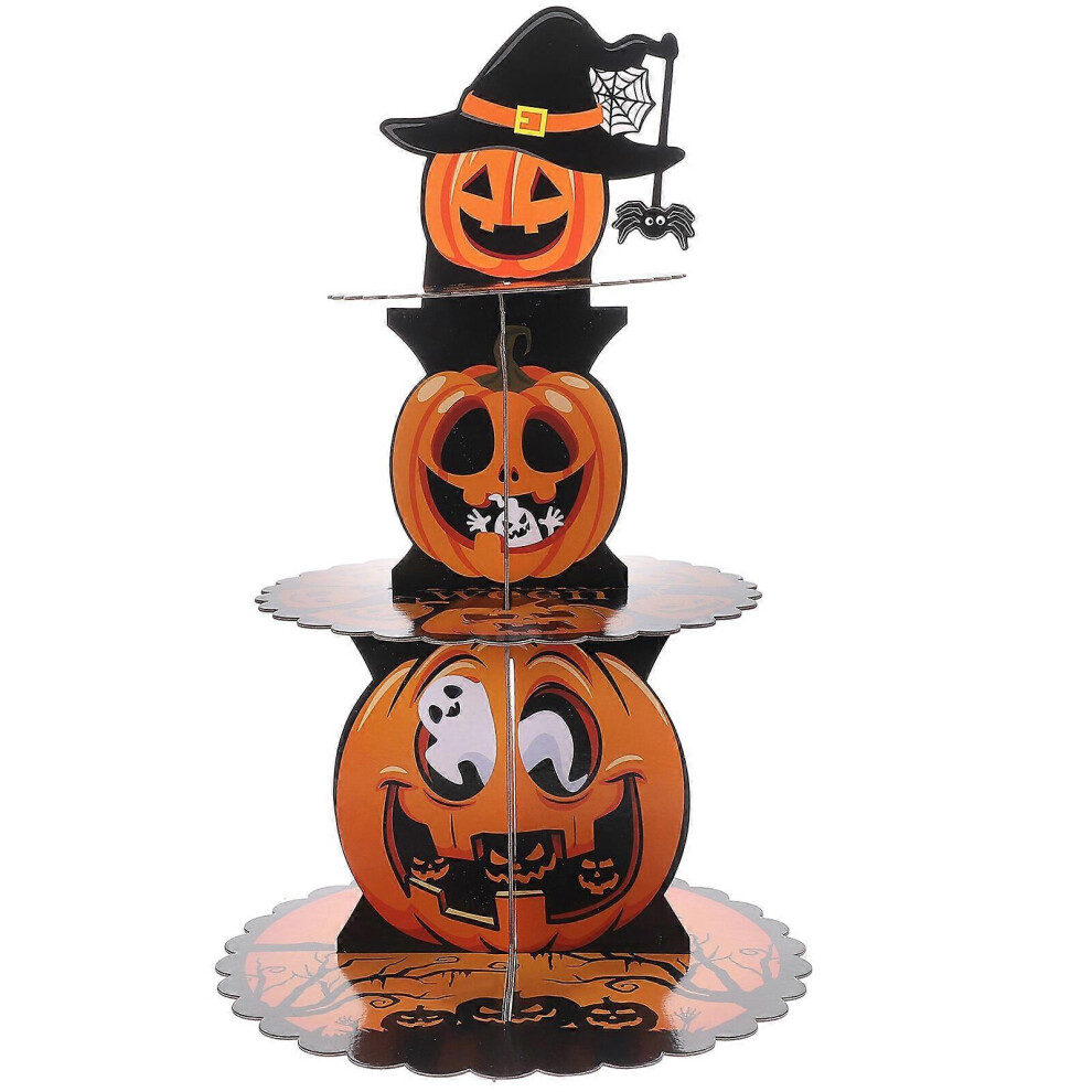 Kricely (As Show, One Size) Halloween Party Cupcake Stand Pumpkin Dessert Cupcake Stand Snacks Display Rack