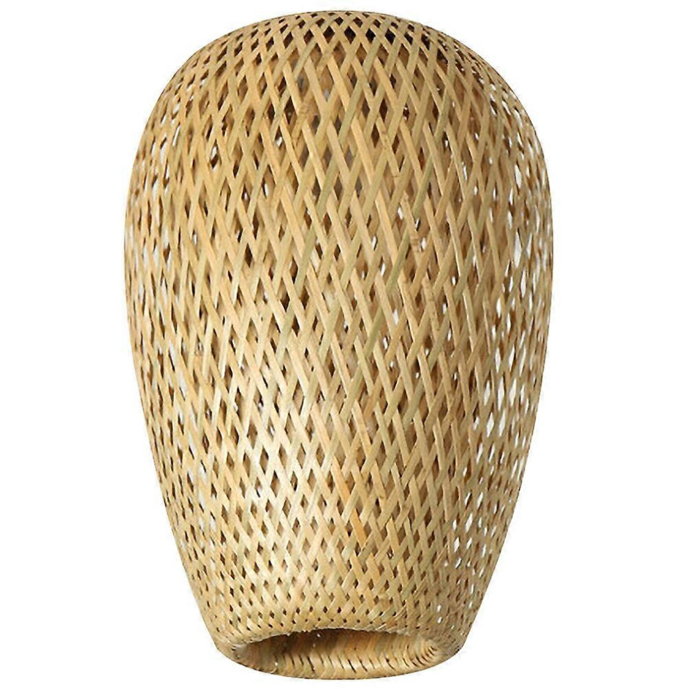 Kricely (As Show, One Size) Chinese Zen Style Lampshade Tea Room Lamp Shade Bamboo Woven Lamp Cover Replacement