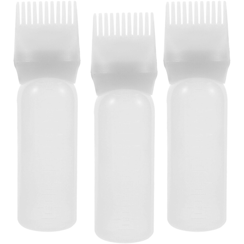 Kricely (17.50X4.50x4.50cm, As Shown 1) 3Pcs Root Comb Applicator Bottle Hair Oil Applicator Bottle Hair Dye Comb Bottle