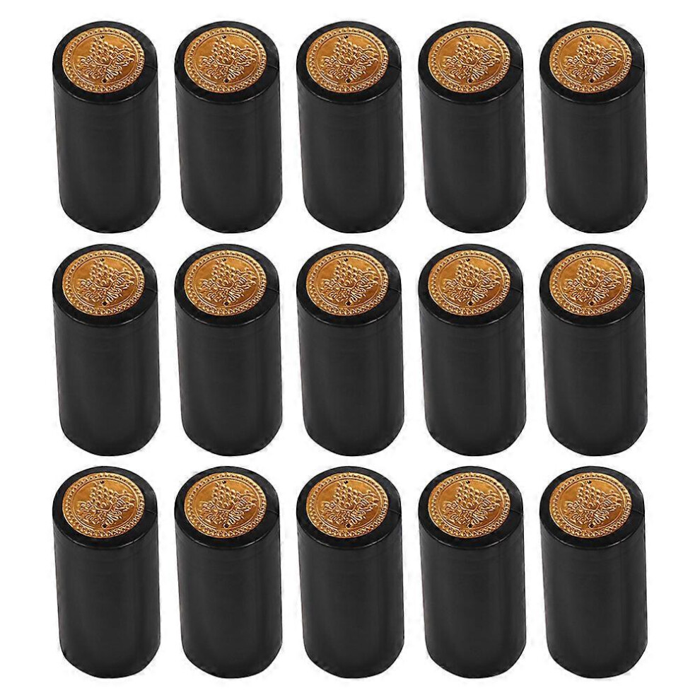 Kricely (As Show, One Size) 50 Pcs Wine Bottle Cap Film Champagne Bottle Stopper Pvc Shrink Capsules Wine Bottle Plug Wine Sealer Preserver