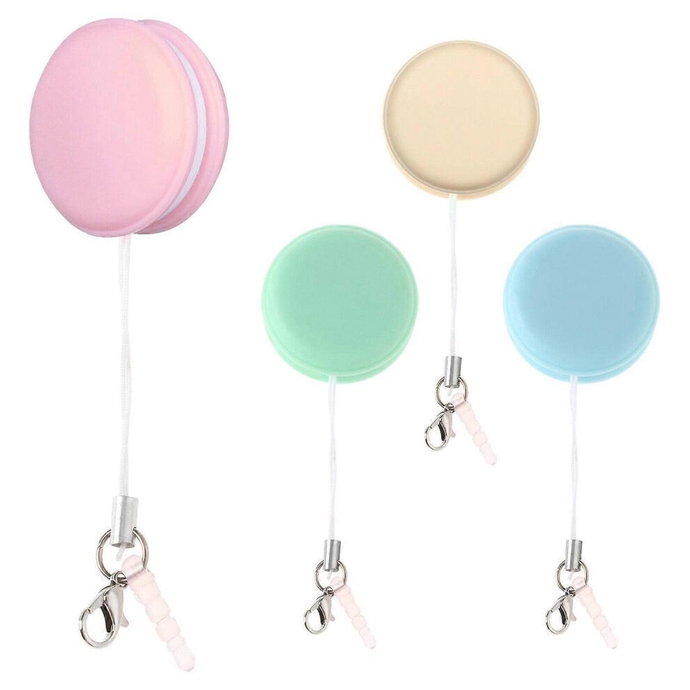 Kricely (As Show, One Size) 4 Pcs Phone Screen Cleaners Macaron Shaped Phone Cleaning Wipes Brushes Decorative Bag Pendants