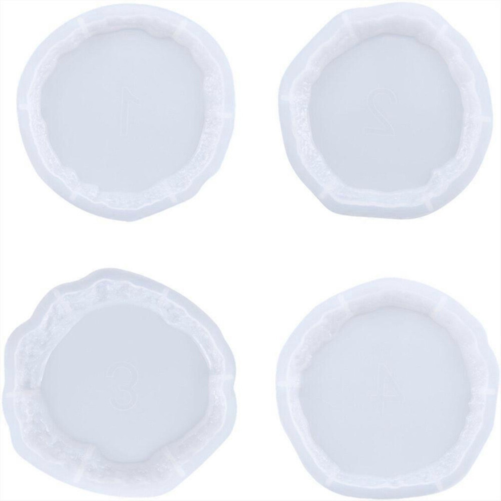 Kricely (As Show, One Size) 4Pcs Cup Mat Casting Mold Diy Resin Epoxy Mold Coaster Making Mold Cup Mat Mold
