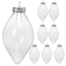 (As show, One size) 8pcs Clear Plastic Fillable balls DIY Christmas Ball Decorations Multi-use Hollow Balls Decors