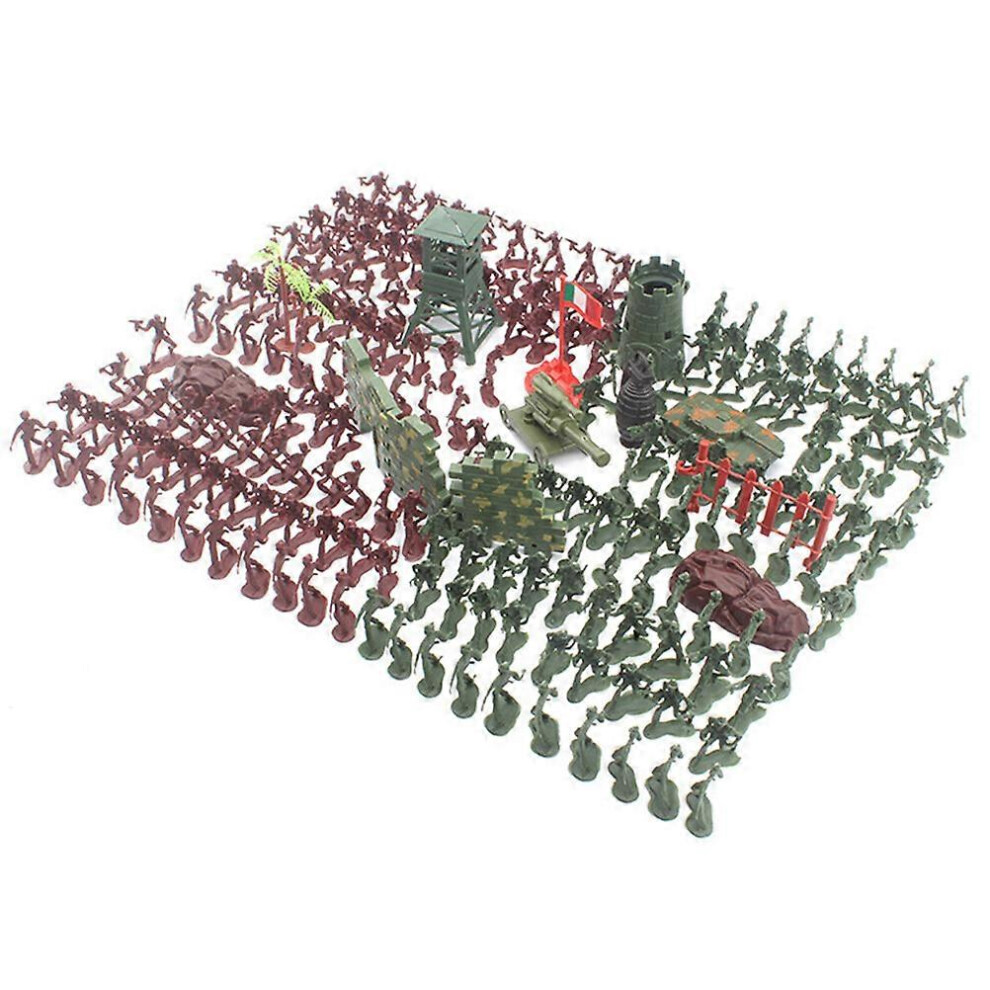 Kricely (As Show, One Size) 238Pcs Mini Plastic Soldiers Figures Static Model Men Figures Accessories Play Set For Kids