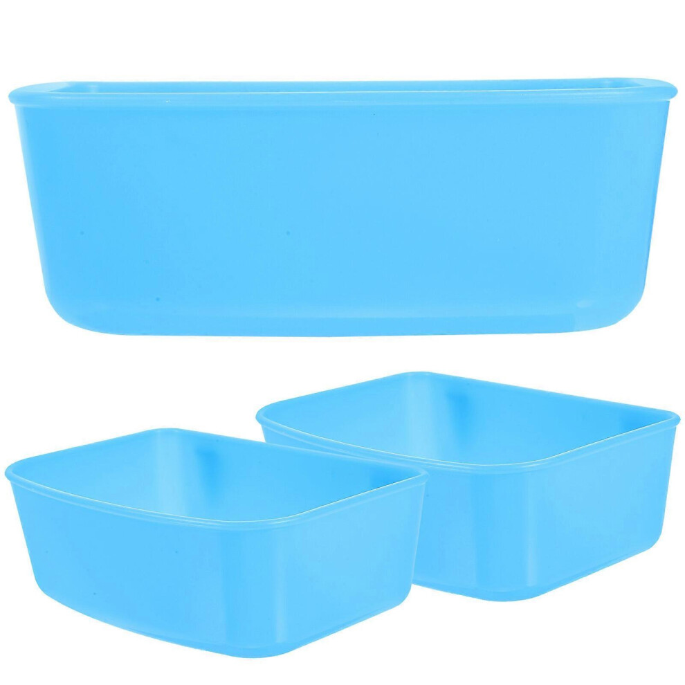 Kricely (As Shown 1, One Size) 3Pcs Bird Trough Plastic Bird Food Holder Bird Feeding Bowl Bird Parrot Cage Supply