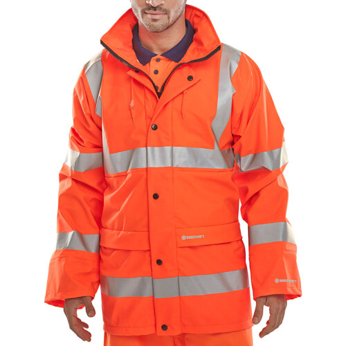 Beeswift - BSEEN PU Hi Vis JACKET - Orange - Yellow