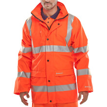 Beeswift - BSEEN PU Hi Vis JACKET - Orange - Yellow