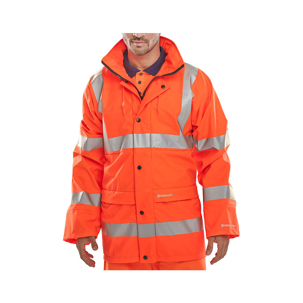 Beeswift - Bseen Pu Hi Vis Jacket - Orange - Yellow 5030566098123
