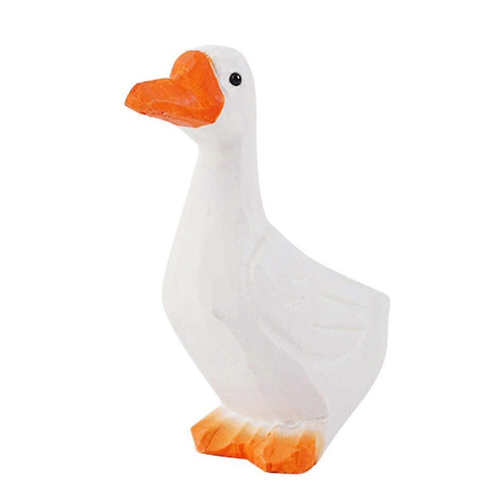 Kricely (As Show, One Size) 1Pc Cartoon Duck Ornament Funny Home Ornament Wooden Duck Desktop Adornment