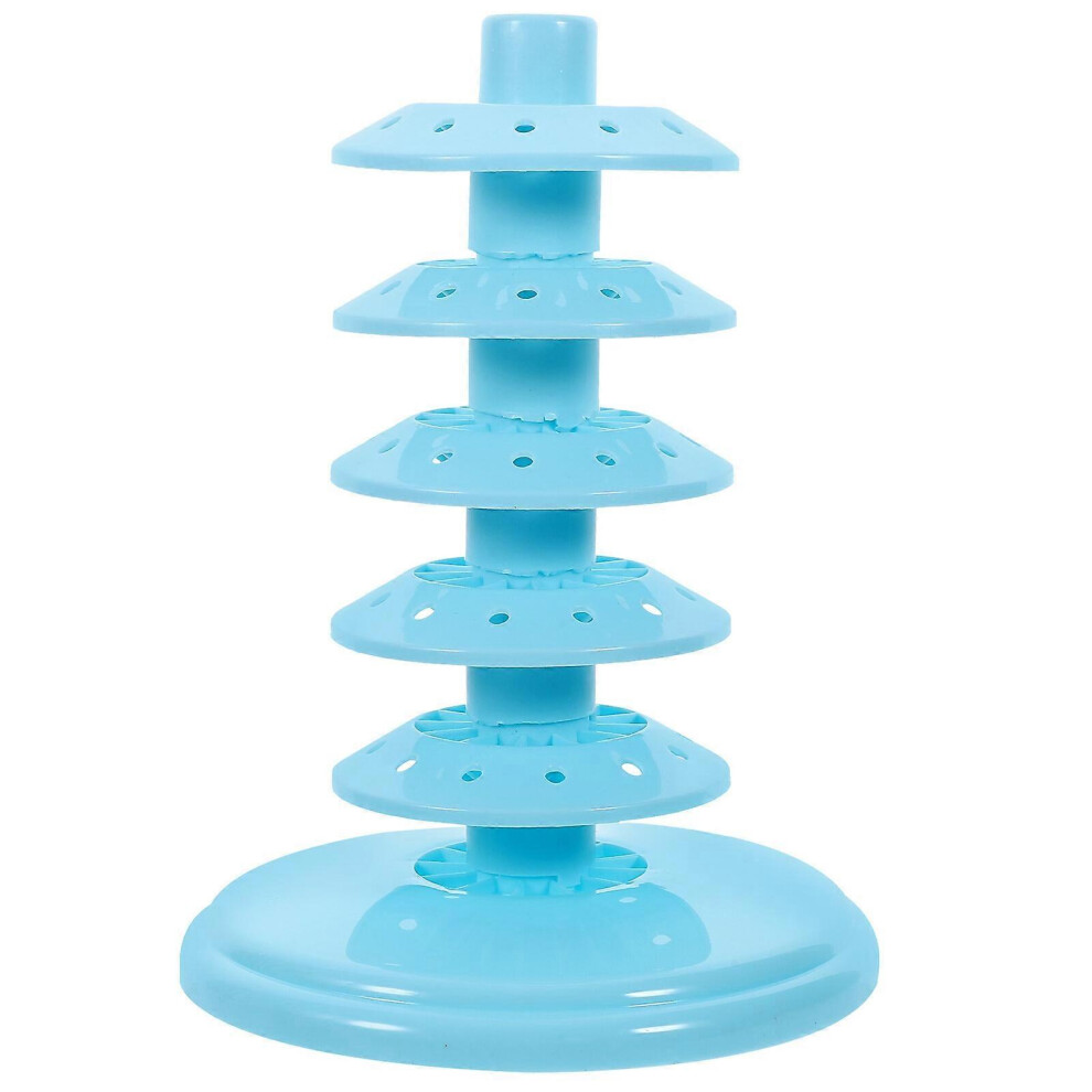 Kricely (13.5X13.5x20cm, Blue) Cake Pops Stand Multiple Holes Lollipop Holder Lollipop Display Stand Cake Pops Drying Stand