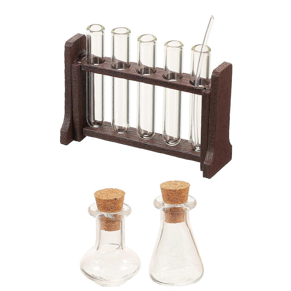 Kricely (, One Size) 1 Set Of Laboratory Toy Science Tube Rack Education Experiment Toy Test Tube For Doll House Black