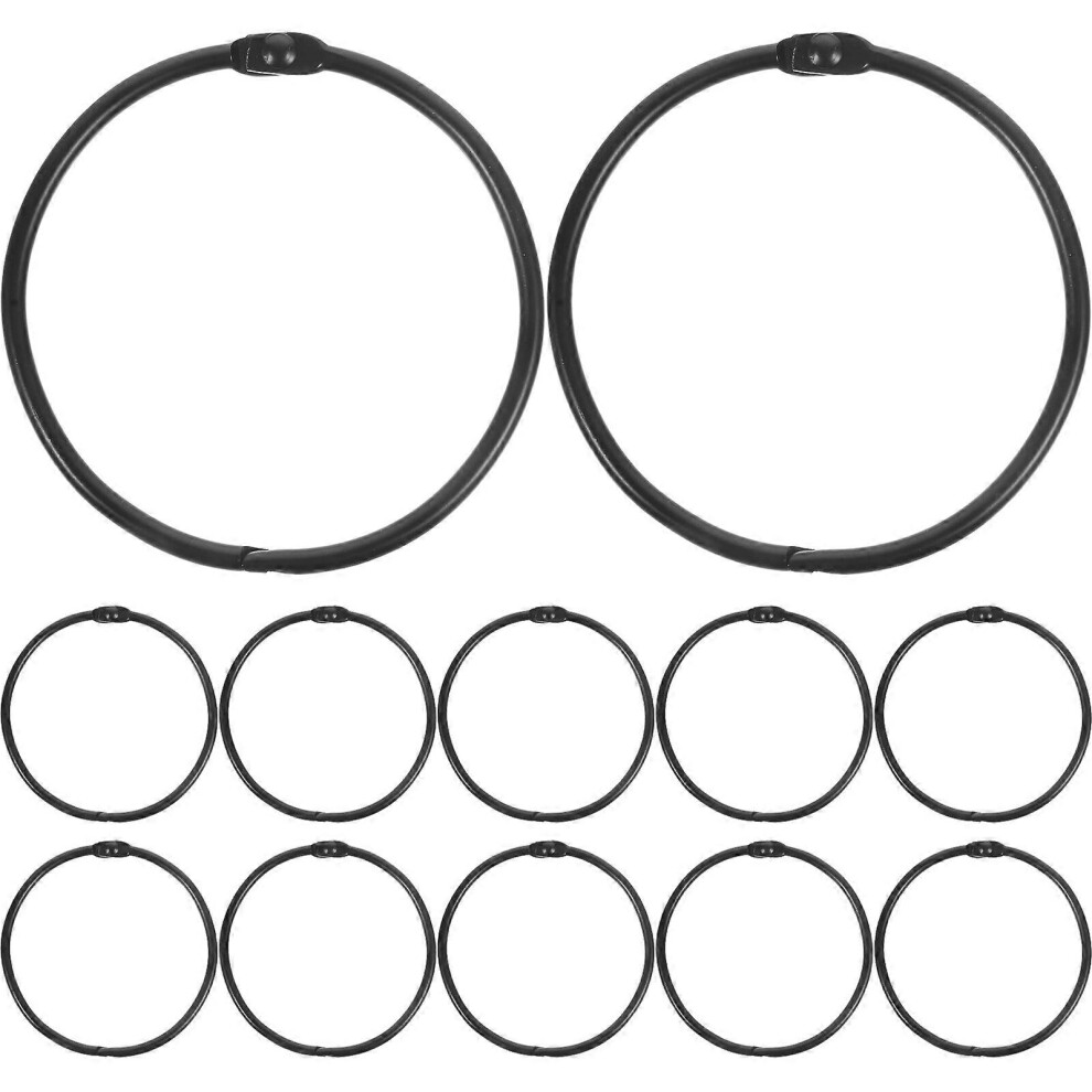 Kricely (Black, One Size) 24Pcs Shower Curtain Hooks Rings Circular Curtain Rings Metal Shower Curtain Hooks