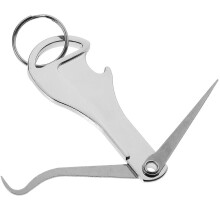 (Golden, One size) Stainless Steel Toothpick Foldable Toothpick Metal Opener Portable Toothpick for Travel