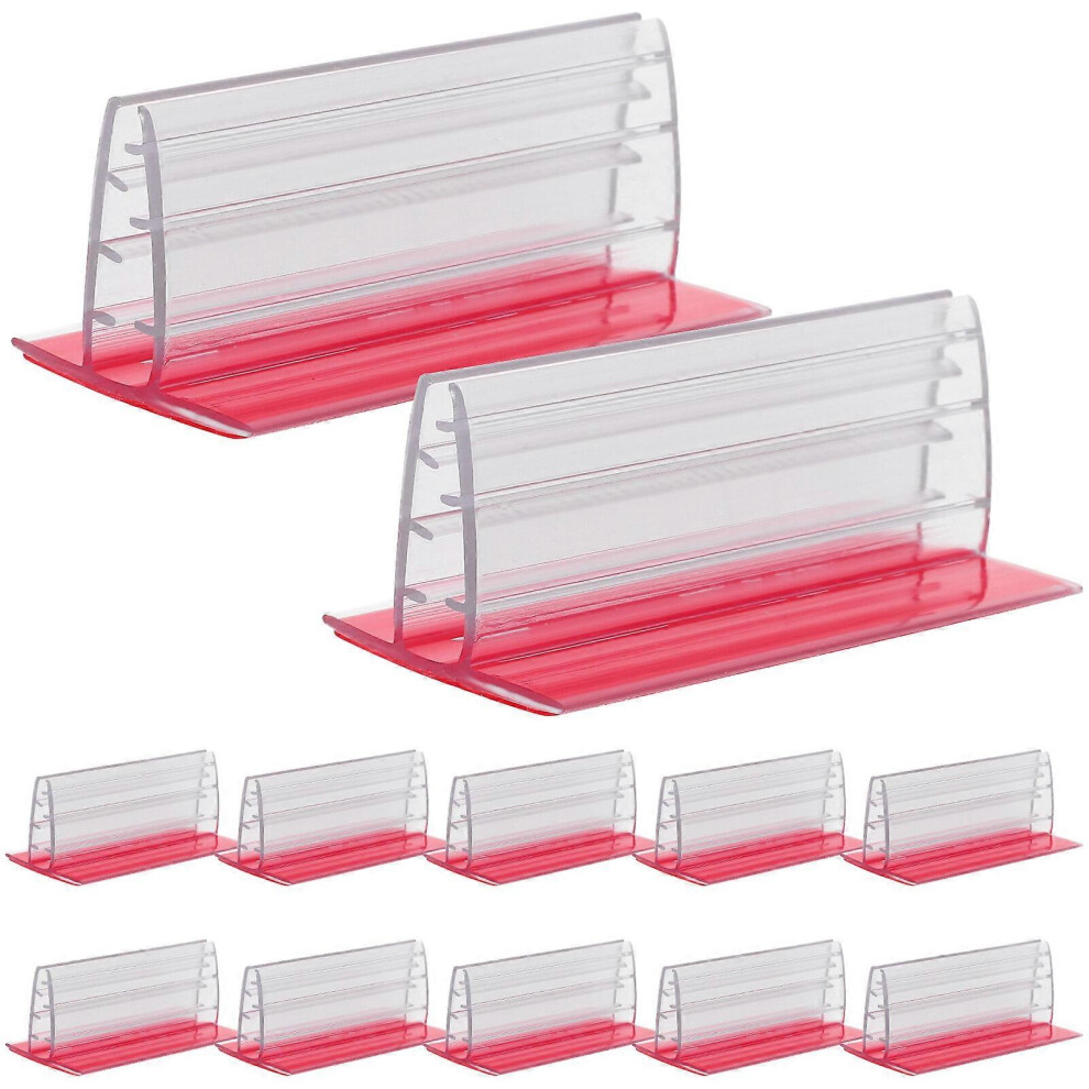 Kricely (As Show, One Size) 12Pcs Panel Sign Holders Sneeze Guard Holders Name Tag Holders Adhesive Ticket Sign Holder