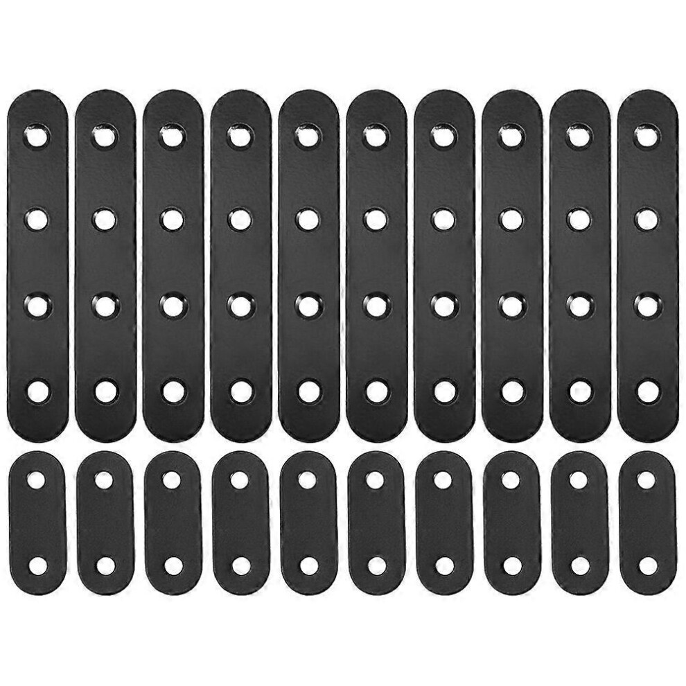 Kricely (As Show, One Size) 20Pcs Straight Plates Stainless Steel Brackets Furniture Flat Mending Joining Fittings