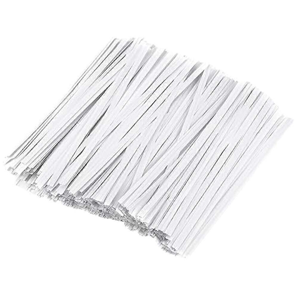 Kricely (As Show, One Size) 1000 Pcs Paper Twists Ties Bread Bag Ties Snack Bag Tie Treat Bags Tie Reusable Bag Ties