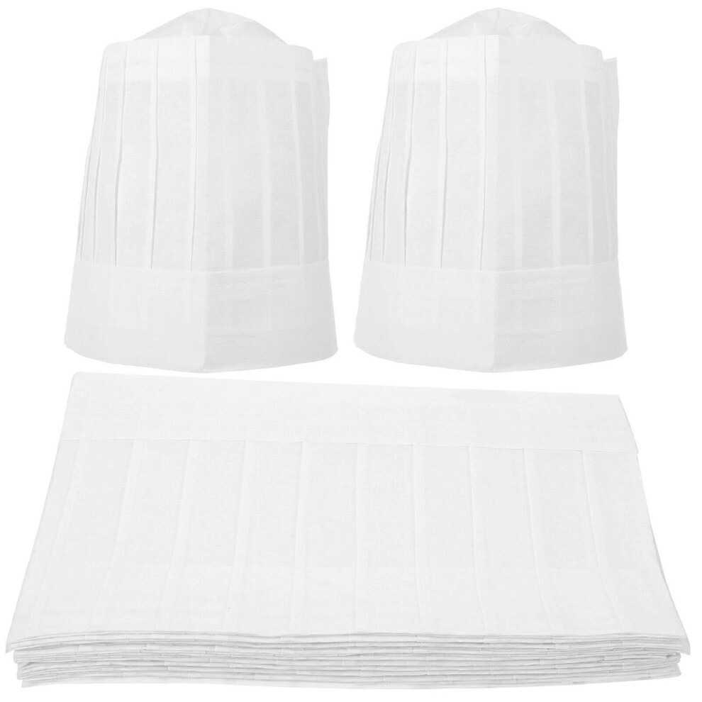 Kricely (As Show, One Size) 20Pcs Disposable Chef Hat Paper Cooking Hat Universal Chef Hat Restaurant Chef Hat Hotel Cooking Hat