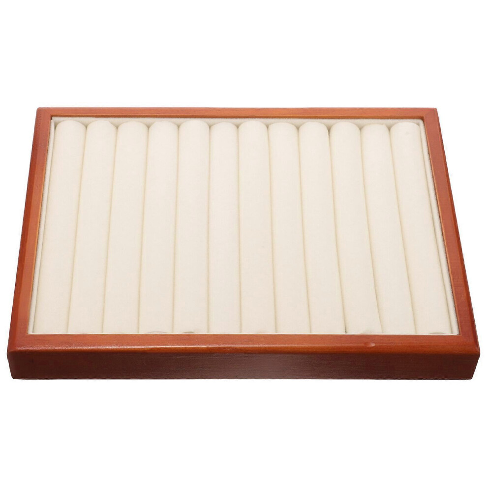Kricely (As Show, One Size) Wood Jewelry Tray Jewelry Display Holder Showcase Jewelry Display Organizer Wooden Display Tray