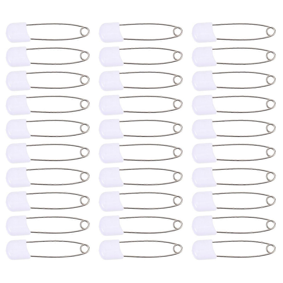 (As Show, One Size) 50 Pcs Diaper Pins Large Plastic Head Safety Pin Diapers Safety Pins Plastic Head Baby Pins Baby Safety Pins Wrezatro