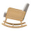 Living And Home (Grey) Linen Wooden Rocking Chair 5