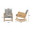 Living And Home (Grey) Linen Wooden Rocking Chair 7