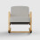 Living And Home (Grey) Linen Wooden Rocking Chair 4