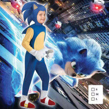 (10-14 ans) Déguisement cosplay pour enfants Sonic le Hérisson – garçon – Combinaison Halloween